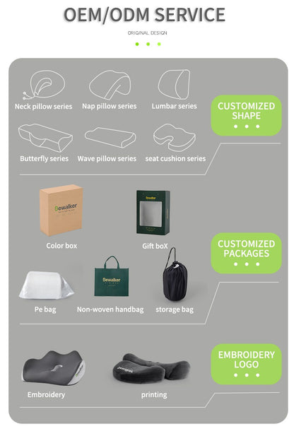 Hot Sale Butterfly Breathable Ergonomic Memory Foam Pillow Cushion