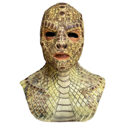 Lizard Man Realistic Snake Monster Mask Soft Reptile Texture Full Face Mask Latex Scary Snake Skin Headgear Adult Unisex