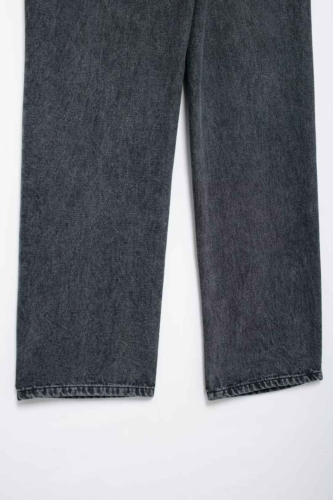 HH 2024 Women's Street Fashion Denim Blue Jeans Distressed Patchwork High Waist Zipper Fly Ripped Retro Long Pants