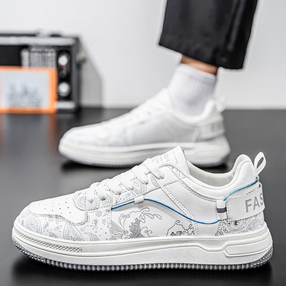 Mens Board Shoes Daily Street Trendy  Comfortable Flat Tennis Shoes Lightweight Thick Soled Casual Sneakers for Men