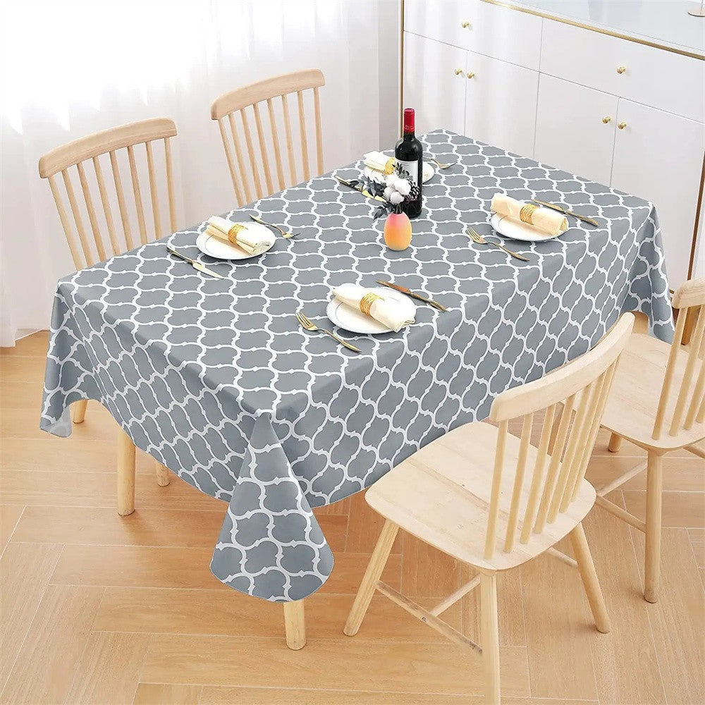 Olanly PVC House Table Cloth Rectangular Tablecloths Waterproof Table Mat For Coffee Table Banquet Decoration Dining Table Cover