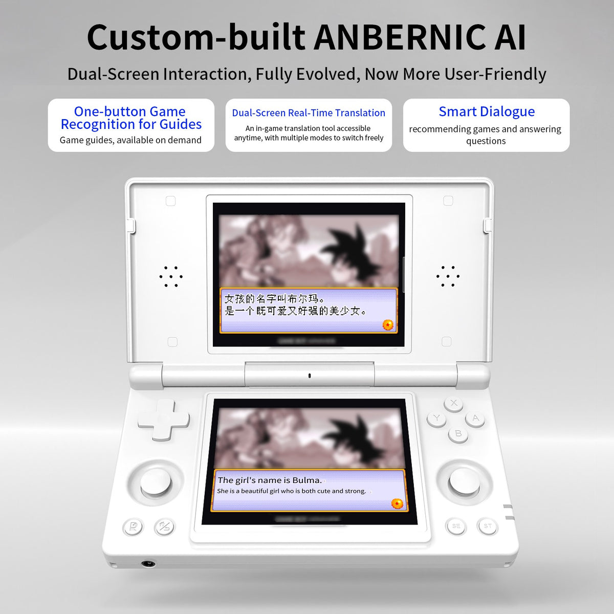 Anbernic RG DS Handheld Game Console 4" IPS Dual Screen Android 4000mAh Flip Video Games Player Supports RixelHK Wifi Streaming