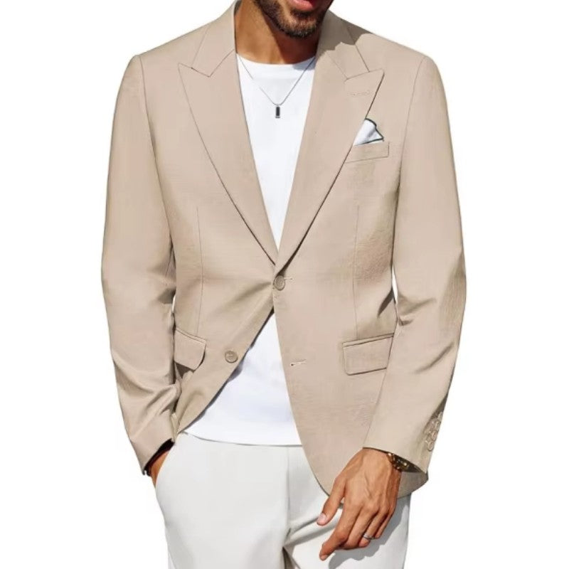 "Men's Slim Fit Sporty Blazer Jacket - Custom Tailored Suit Coat, Casual & Formal Single/Double Breasted, 2-Button Design,