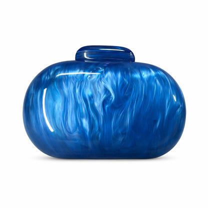 Women's Oval Shell Goose Egg Acrylic Clutch Bag Ladies Shoulder Crossbody Handbag with Chain Magnetic Buckle Closure Mini Purses