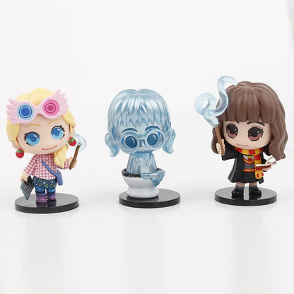 8 pçs/conjunto Mágica de Hogwarts Luna, Murta Que Geme, Dumbledore, Hermione, Rony, Snape Bonecos Colecionáveis