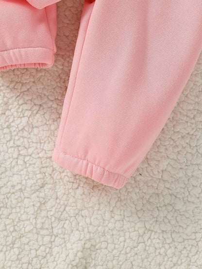 Baby Girl Fall Winter Clothes Solid Color 2 Piece Set Fleece  Set Fur Sweasthirt Turtleneck &Pants  Sportswear For 1-3Y