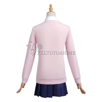 Momo Ayase Cosplay Costume Wig Anime Dandadan Dress Skirt School Uniform Earrings Choker Halloween Party for Girls Women