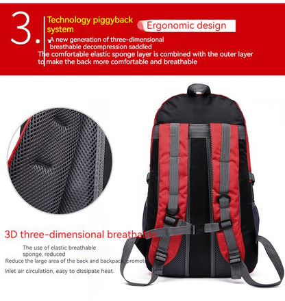 Mochila de Viagem Grande Capacidade Moda Masculina Escalada Esportiva Clássica para Viagem