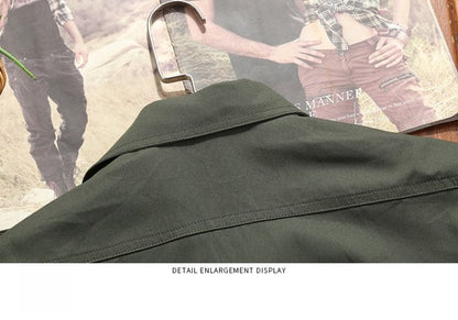 Men's Fashion Military Style Shirt Casual Retro Slim Cotton Long Sleeve Shirts Male Spring Comfortable Cargo Shirts Big Size 6XL