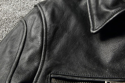 2025 Retro Style 100% Top Layer Cowhide Oversized Leather Jacket Color is made of Old Motorcycle Riding Clothes.