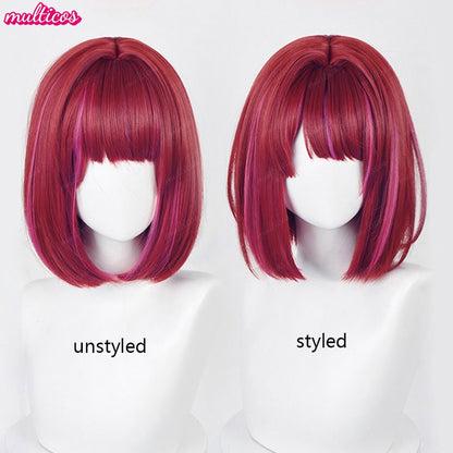 Peruca de Cosplay Oshi no Ko Hoshino Ai Hoshino Ruby Hoshino Akuamarin Arima Kana Peruca de Cosplay Cabelo Resistente ao Calor Perucas de Anime + Touca de Peruca