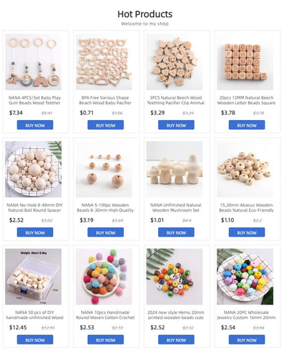 NANA Christmas Snowman Wood Craft Beads Christmas Theme Painted Diy Festive Party Decoration Fashion Custom Craft Accessories