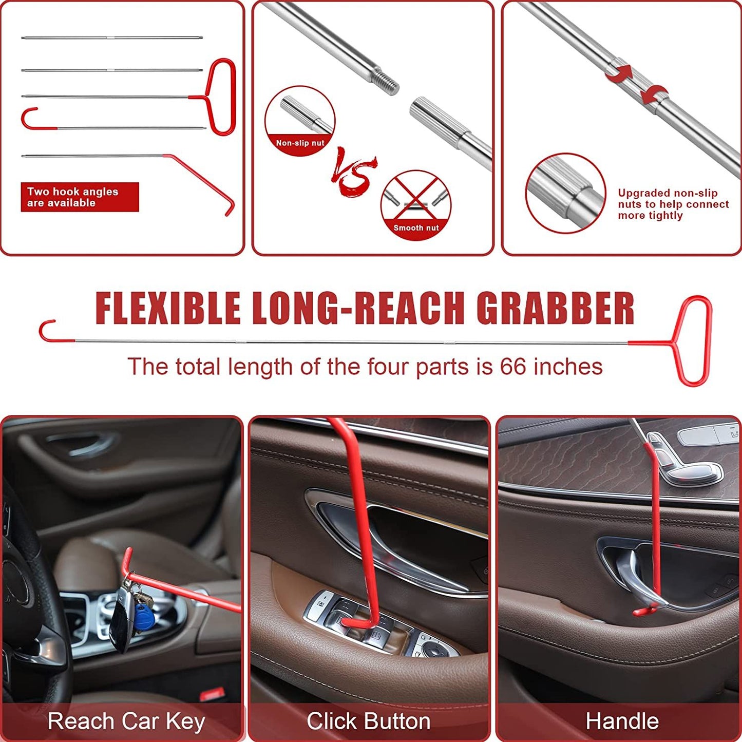 Kit de Ferramentas Automotivas de Abertura de Emergência para Janela de Carro, Chave Perdida, Trancado, Saco de Cunha de Ar, Bomba, Kit de Abertura para Carro e Caminhão