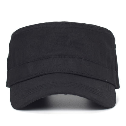 Bonés Militares de Lona Encerada Algodão Masculinos Impermeáveis Chapéu Cadete do Exército Design Único Vintage Topo Reto