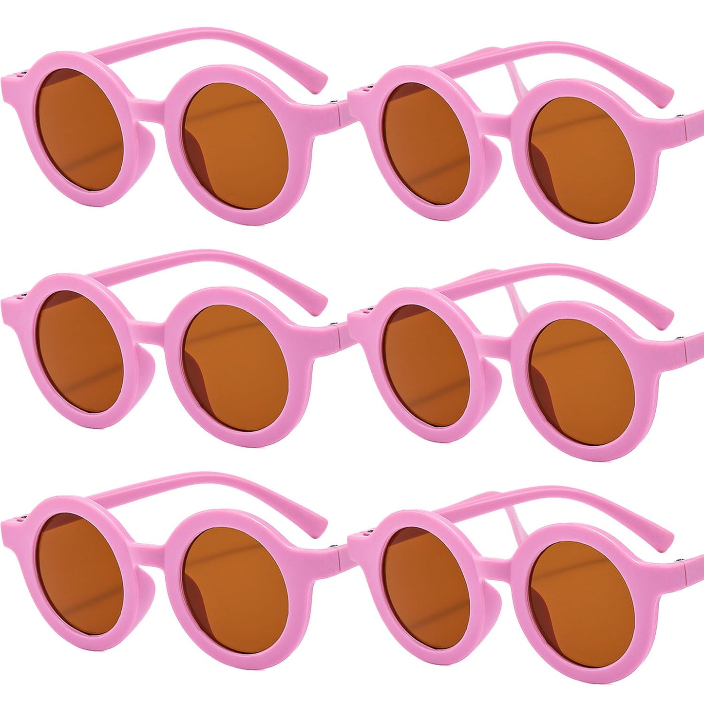 6PCS Round Glasses for Men and Women, Suitable for Travel, Fashionable, Summer Pool, Beach Party.
