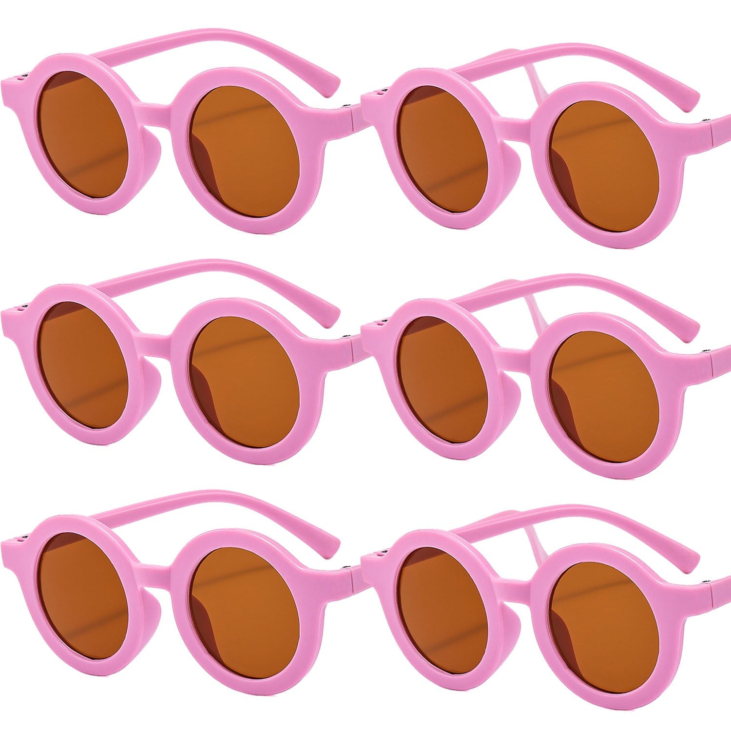 6PCS Round Glasses for Men and Women, Suitable for Travel, Fashionable, Summer Pool, Beach Party.