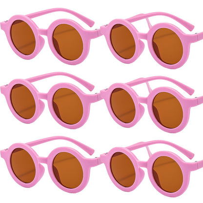 6PCS Round Glasses for Men and Women, Suitable for Travel, Fashionable, Summer Pool, Beach Party.