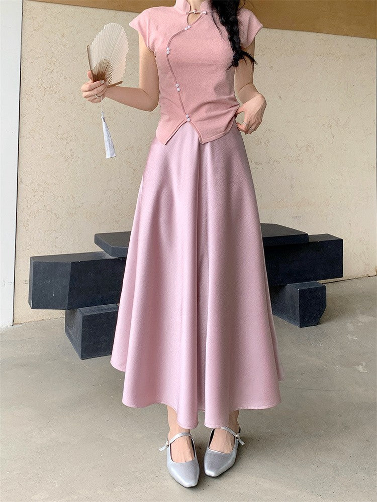 Plus Size Satin Half-Body Skirt Female 2026 Spring New Korean Fashion Temperament Elegant Solid Casual A-line Skirts