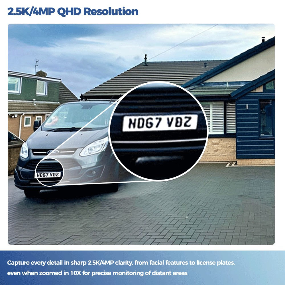 ALEVIO 2.5K Outdoor Solar Camera Wireless Cam WIFI Ultra Standby Time PIR Motion Light Color Night Vision AI Detect Battery Cam