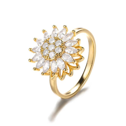 Anéis de Luxo em Aço Inoxidável Banhado a Ouro Pedra Colorida Zircônia Cristal Coração Anel Feminino Casamento Joias Boho Presente de Natal