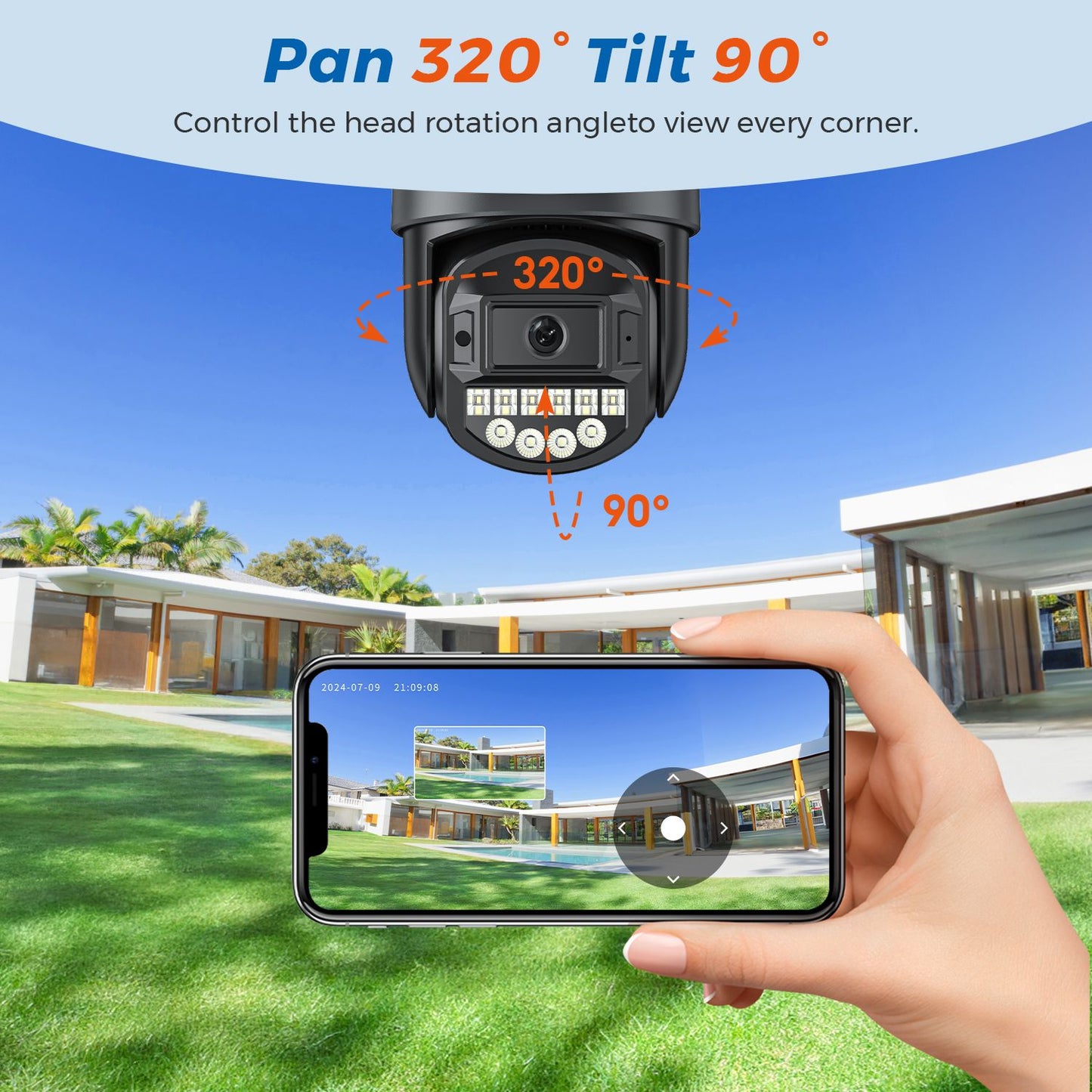 10MP PTZ IP Camera 8MP 5K Outdoor Dual Lens Dual Screen 5G WIFI Camera AI Tracking Security Protection CCTV Surveillance Camera