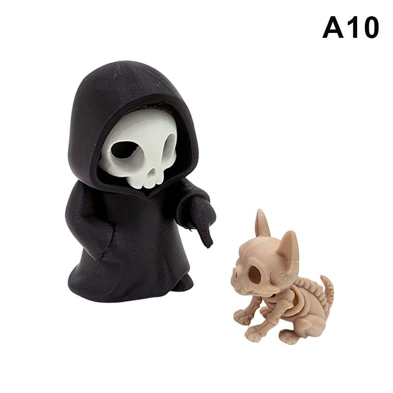 Hot Gothic Grim Reaper Figurines, Cute Skeleton Desk Decor, Skeleton Statue, Spooky Small Halloween Ornament, Halloween Gift