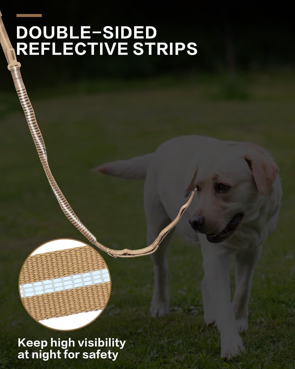 Coleiras para Cães Refletivas com Amortecedor e Cinto de Segurança para Carro para Cães Grandes Coleira de Cachorro Tática Resistente sem Puxar com Elástico