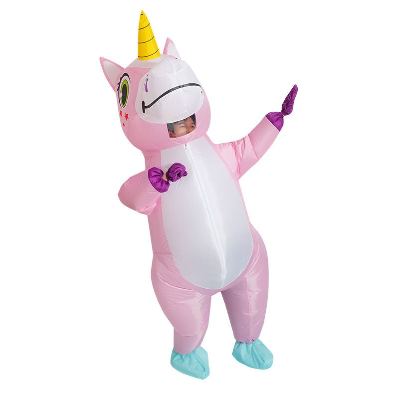 Inflatable Unicorn Costume Adult Kids Rainbow Halloween Costumes for Wommen Men Adult Carnival Mascot Christmas Cosplay