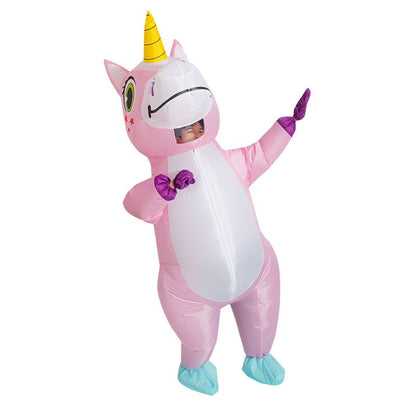 Inflatable Unicorn Costume Adult Kids Rainbow Halloween Costumes for Wommen Men Adult Carnival Mascot Christmas Cosplay