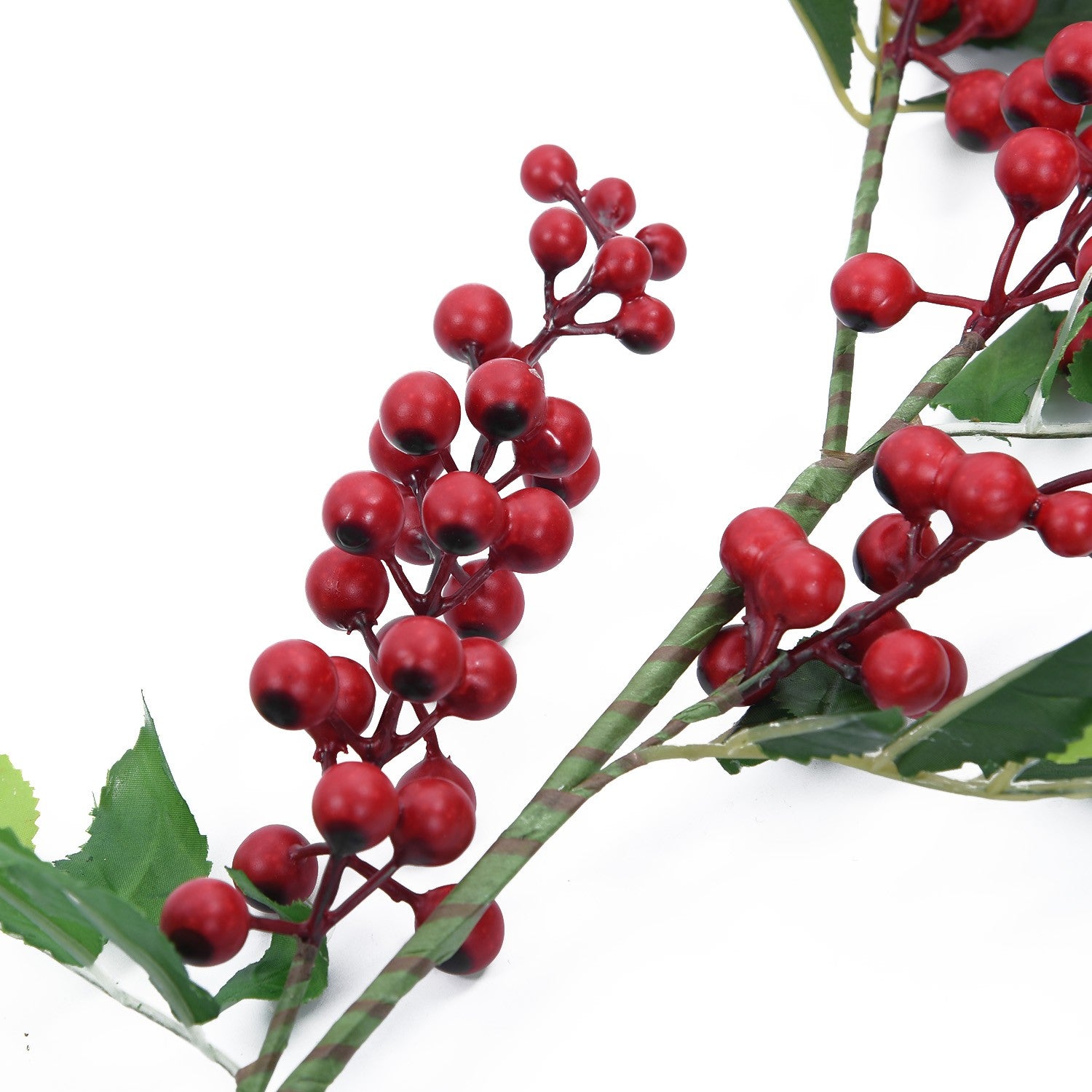 70CM Artificial Red Berries Branch Christmas Tree Ornaments Fake Holly Flowers Bouquet Foam Fruit Plant For Household DIY Decor