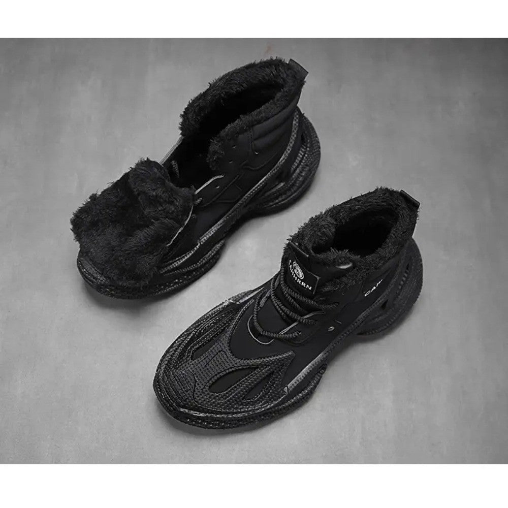 2025 Men's new breathable mesh trendy elastic band slip-on casual thick-soled sports shoes