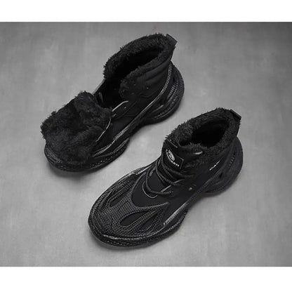 2025 Men's new breathable mesh trendy elastic band slip-on casual thick-soled sports shoes