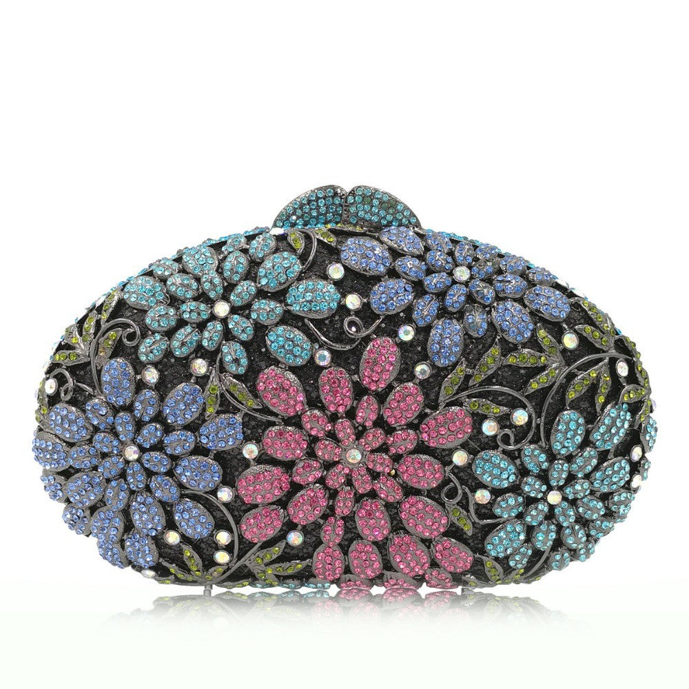 female Hollow Out Golden/black/gray Diamond Wedding Party Handbag Purse Women Crystal Clutch Evening Minaudiere Bag mom gifts