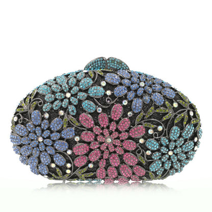 female Hollow Out Golden/black/gray Diamond Wedding Party Handbag Purse Women Crystal Clutch Evening Minaudiere Bag mom gifts