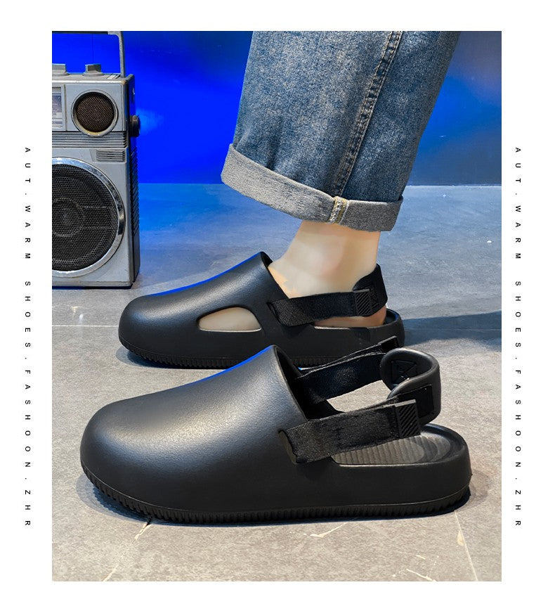 Men's casual hole shoes summer new EVA breathable soft soled sandals outdoor waterproof beach shoes youth fashion Joker slippers