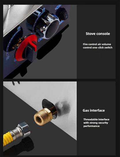 Fogão de Baixa Pressão com Chama Forte, Proteção contra Extinção de Chamas por Ventilador, Tubulação de Gás Natural, Fogão Comercial a Gás com Economia de Energia