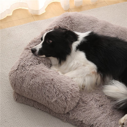 Sofá-Cama Luxuoso de Inverno Quente para Cães Grandes Colchonete de Gato Casa Almofada Sofá-Cama para Animais de Estimação Grandes e Pequenos