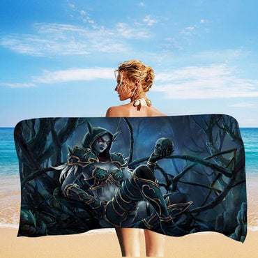 World Game Of W-Warcraft Microfiber Printed Beach Towel Mountain Climbing Yoga Beach Swimming Running Absorbent Soft Towel