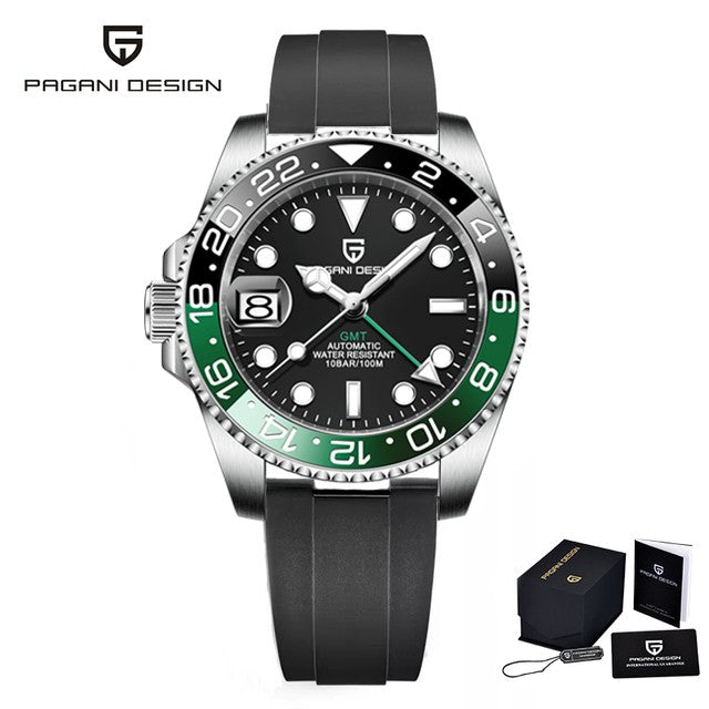 PAGANI DESIGN V3 Versão Relógios GMT Masculino Luxo Safira Relógio Automático Mecânico 40MM Aço Inoxidável À Prova D' Água