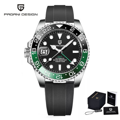 PAGANI DESIGN V3 Versão Relógios GMT Masculino Luxo Safira Relógio Automático Mecânico 40MM Aço Inoxidável À Prova D' Água