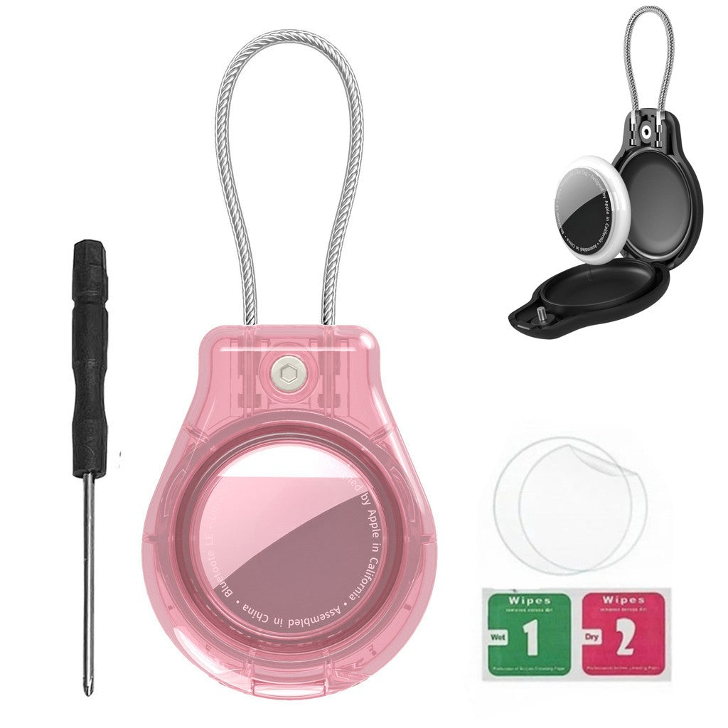 2/1 Pack Genuine Leather AirTag Keychain Holder . Secure Key Chain Case for Pet Collar Luggage Bag Full Cover Protective Keyring
