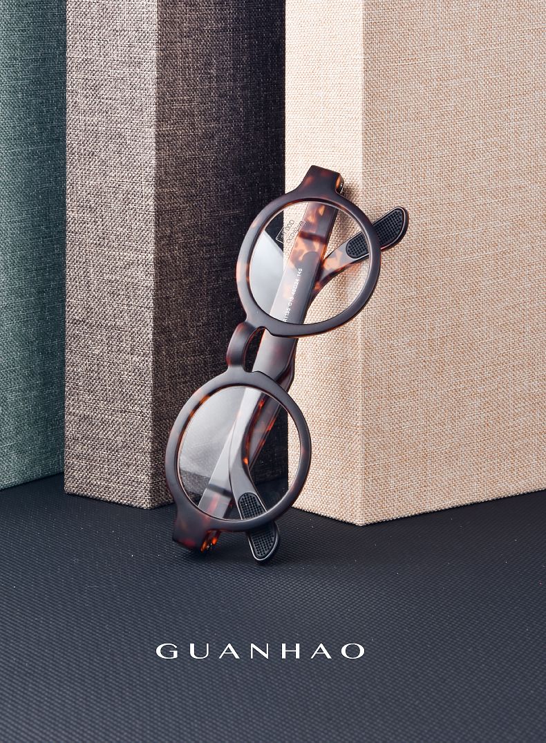 Guanhao Brand Men Reading Glasses Vintage Round Frame Clear Elderly Glasses Thick Frame Large Frame Women's Presbyopia Glasses