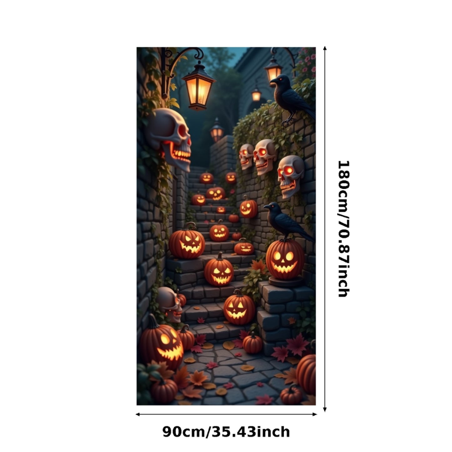 Happy Halloween Celebration Party Decoration Horror Skeleton Spooky Banner For Haunted House Door Cover Home Halloween Lining
