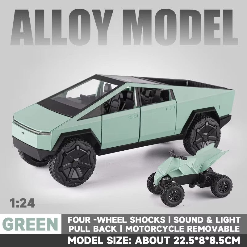 Alloy Model Carro 1:24 Diecast Miniatura Metal Picape Veículo Presente de Aniversário para Crianças Colecionáveis Van Caminhão Tesla Cybertruck Brinquedo para Meninos