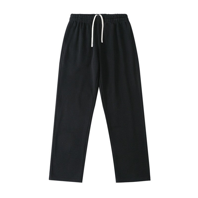 Calça de moletom reta 340G de terry, confortável, versátil, macia e suave para a pele, resistente a rugas e durável