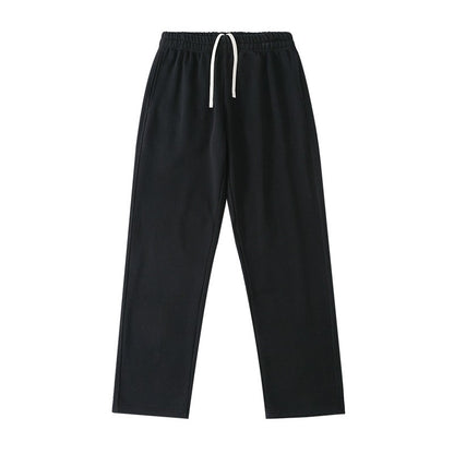 Calça de moletom reta 340G de terry, confortável, versátil, macia e suave para a pele, resistente a rugas e durável