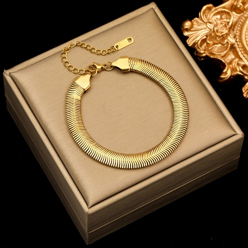 EILIECK 316L Aço Inoxidável Torcido Pulseira Bracelete Para Mulheres Tendência Banhado a Ouro 18K Corrente de Pulso Impermeável Joias Presente Festa