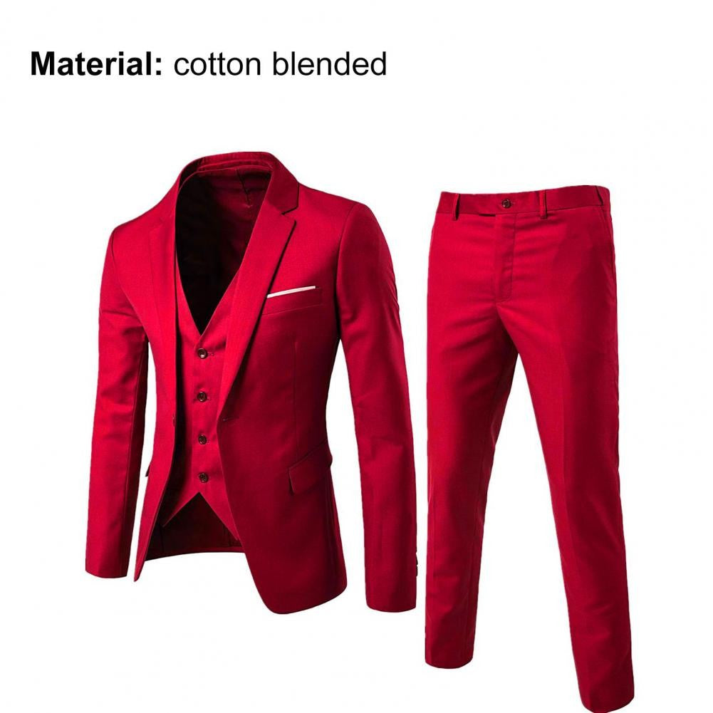 Korean Style Men Vest Pants Set Casual Business Buttons Cuff Vest Trousers Men Suit Wedding Groom Formal Suit