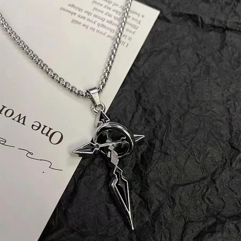 Colar Masculino com Pingente de Cruz Acessórios de Corrente de Marca da Moda Masculina Pingente de Moletom da Moda Masculina Corrente de Aço de Titânio