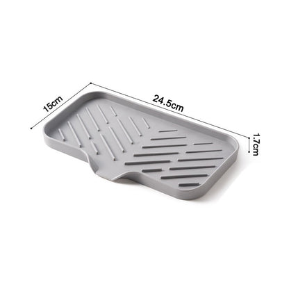 1/2pcs Kitchen Sink Silicone Tray With Drain Soap Sponge Storage Holder Countertop Sink Scrubber Brush Soap Storage Rack